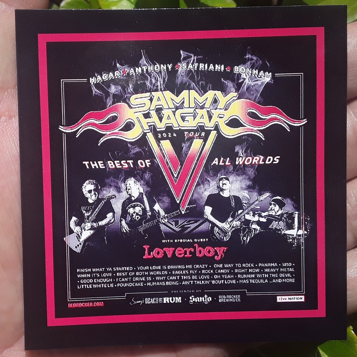 Sammy Hagar - The Best of All Worlds 2024 Tour promo Magnet