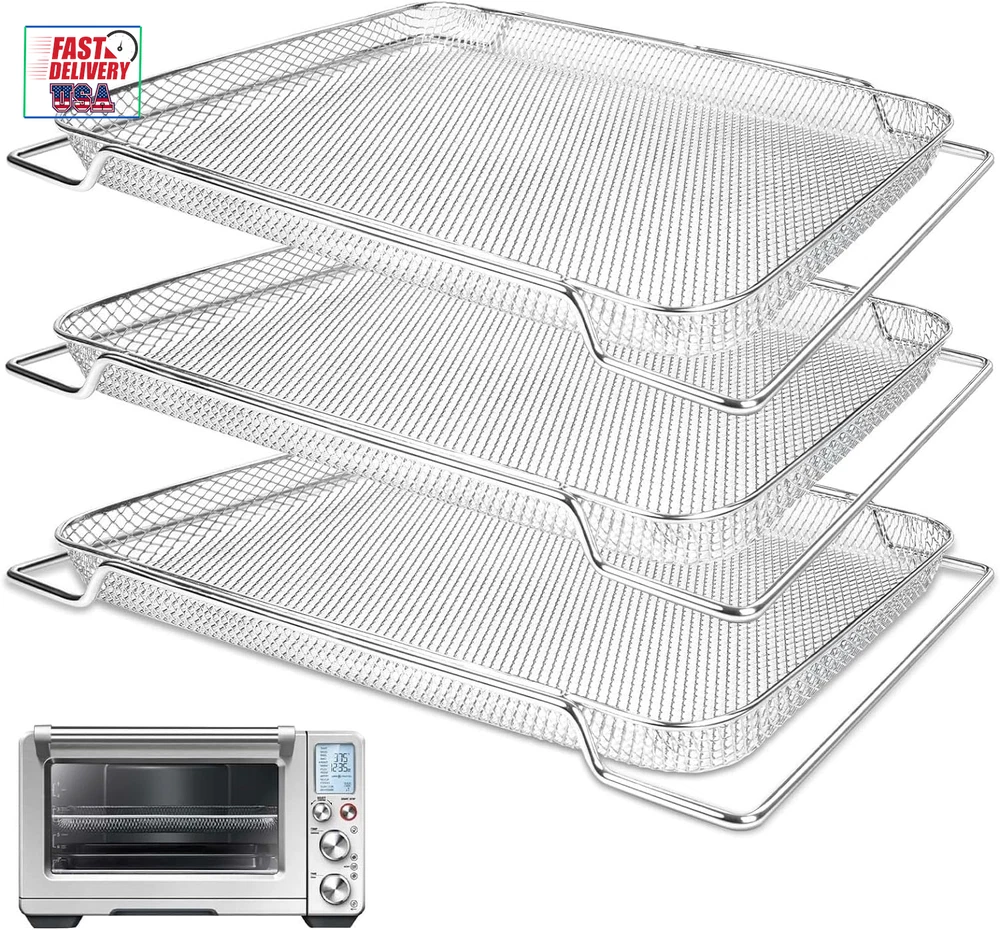 Stainless Steel Mesh Air Fryer Basket for Breville Smart Oven Air Fryer Pro - 3-Piece Set