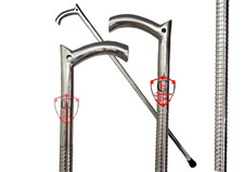 Steeliness Steel Aluminum Tactical Walking Cane The Remarkable V Handle Handmade