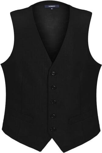 Gioberti Men's Formal Suit Vest Fit for Business or Casual Dress Size XXL Black