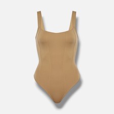 Good American Women's Brown Scuba Contour Bodysuit Size 4