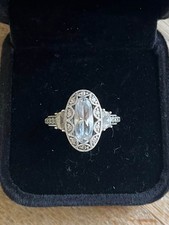 TACORI IV SILVER 925 CZ ART DECO VINTAGE INSPIRED DIAMONIQUE QVC RING