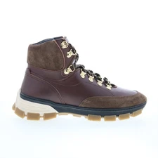 Di Bianco Livigno Mens Brown Leather Lace Up Casual Dress Boots 9