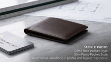Ultra Slim Genuine Leather Men's Wallet Front Pocket Bifold Minimalist Card Case