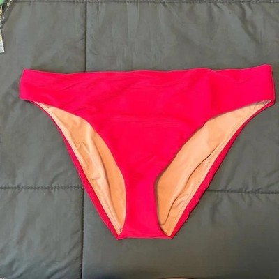 JCrew Ribbed High Rise Cheeky Bikini Bottom Pink Size XXL