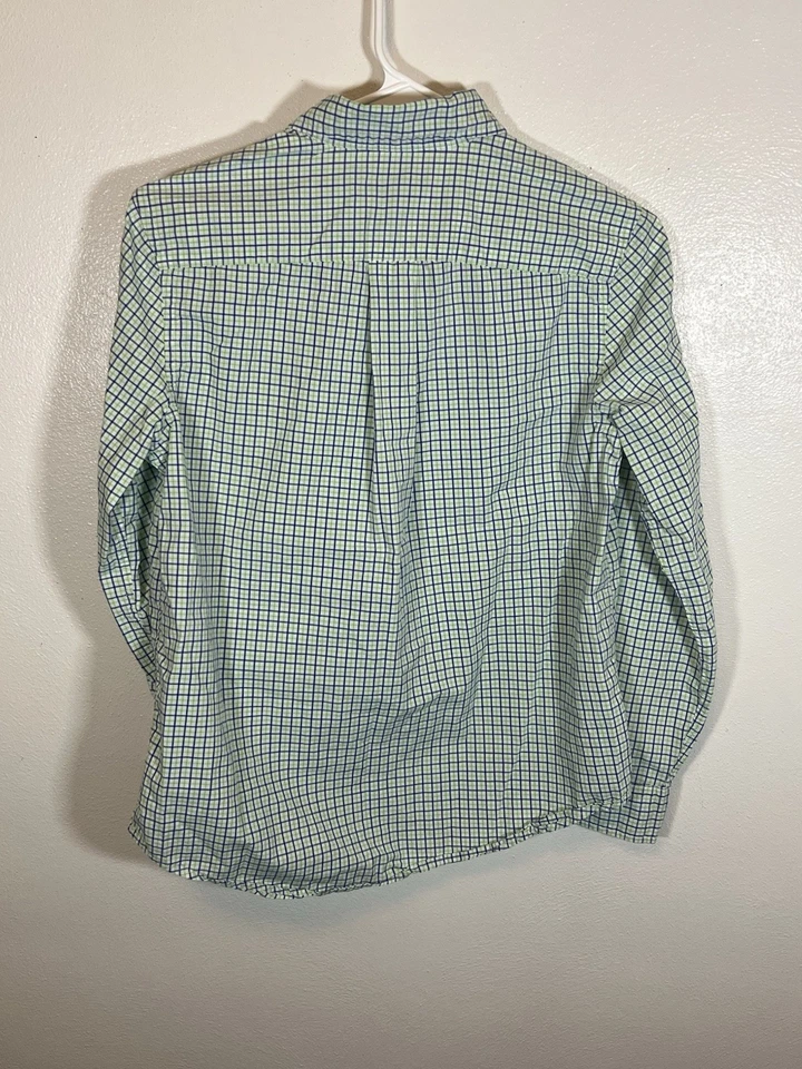 Camisa Ralph Lauren masculina tamanho grande (14-16) xadrez branca verde e azul - Imagem 4 de 4