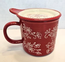 Temptations Floral Lace 24 oz Mega Mug with Lid K99722 Cranberry Red