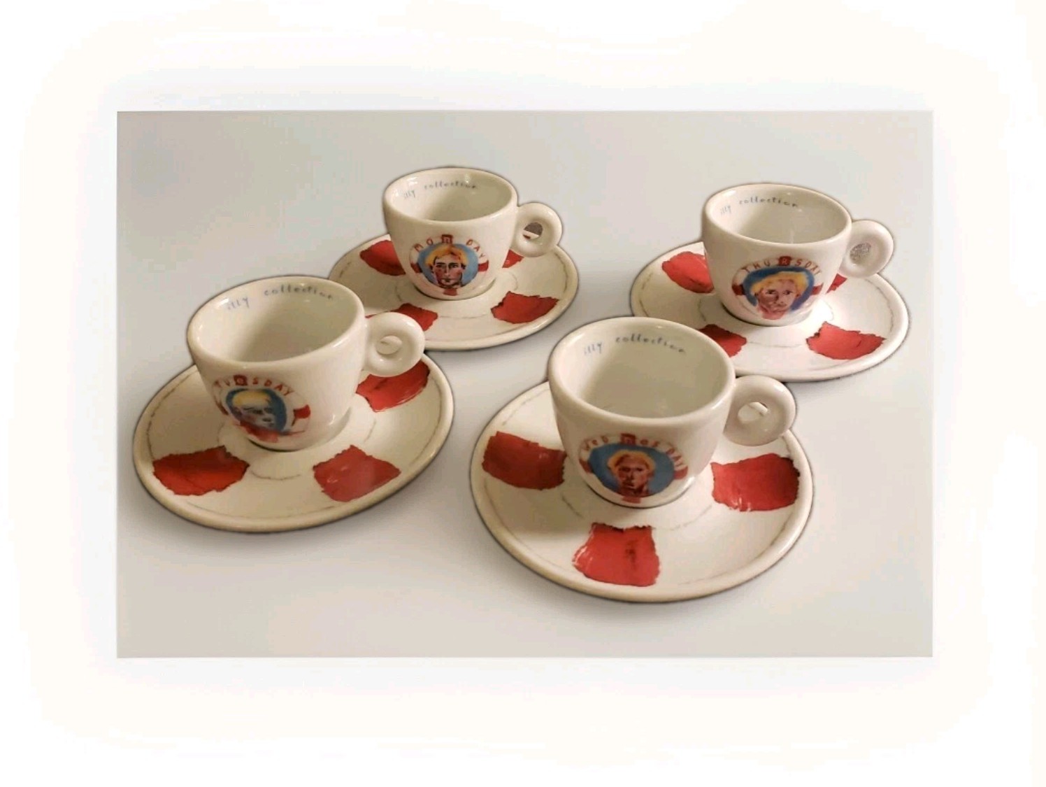 ILLY Art Collection Julian Schnabel Espresso (4) Cups and Saucers LTD Edition