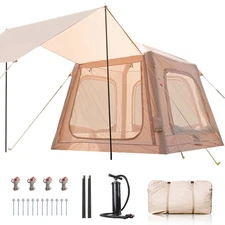 Easy Setup Inflatable Tent 4 Season Tent Waterproof Oxford for Adult 2 Person