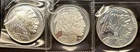 Lot of 3 - 1 Troy oz Buffalo .999 Fine Silver Round Mixed Mint/Years Nice Rounds