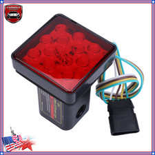 12 Led Brake Light Trailer Hitch Cover For 2-inch Receiver Red