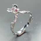 Vintage ring Natural Rhodolite Ring 925 Sterling Silver Size 7.5 /R472920