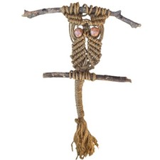 Vintage Macrame Owl Wall Hanging Handmade Boho D cor Retro Fiber Art Farmhouse