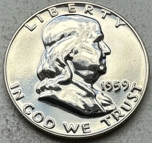 1959 Proof Franklin Half Dollar 90% Silver-INV#8328