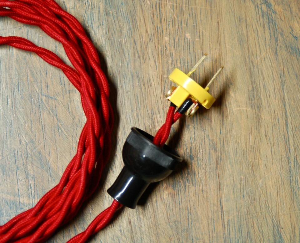 Vintage Style 2 Prong Electrical Plug Black Brown or White, Great w. Cloth Wire  - Image 3 of 4