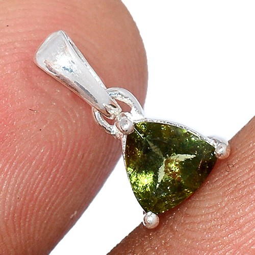Faceted Moldavite 925 Sterling Silver 