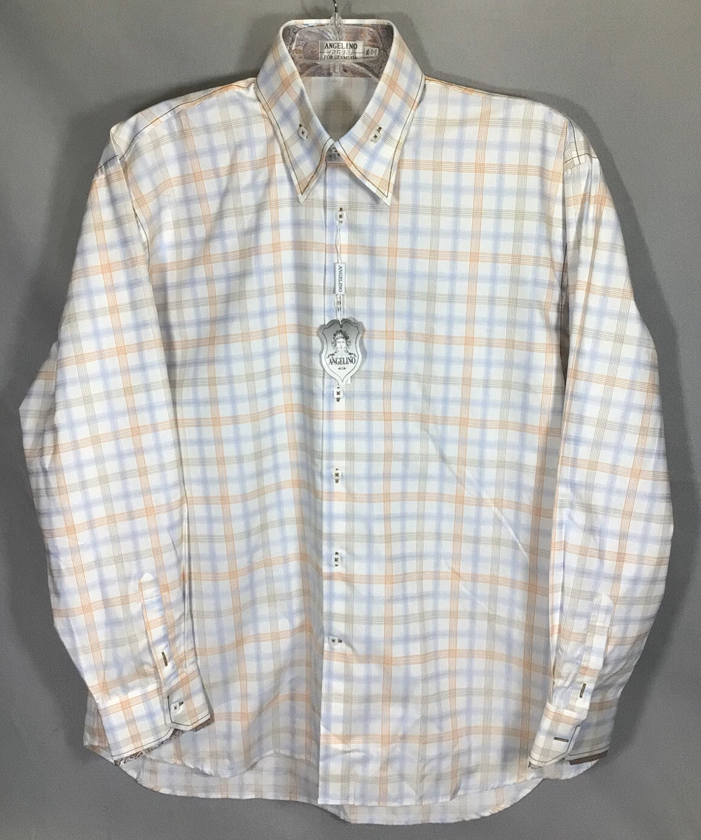 Angelino for Bermuda Men Shirt Men Size 5XL Blue Black