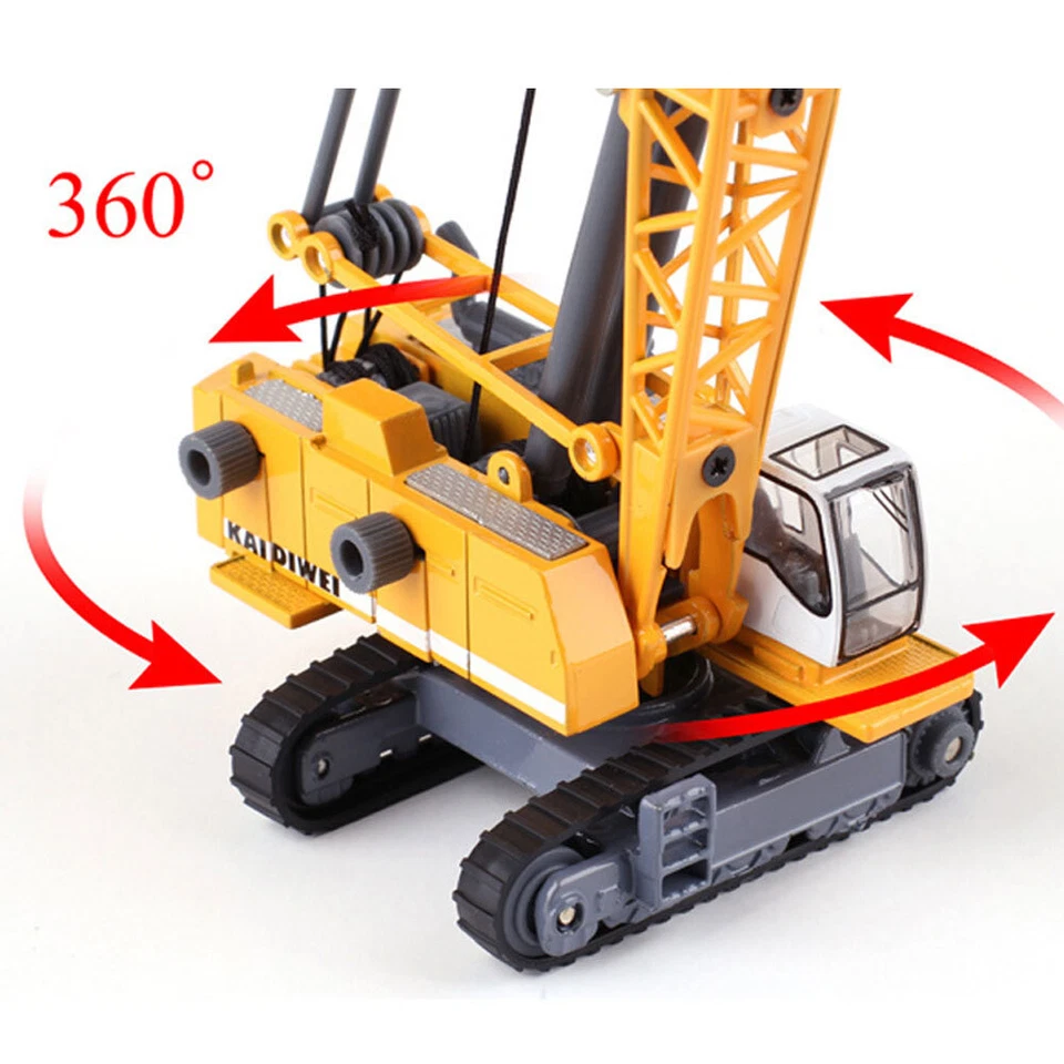 Crane Toy 1:87 Scale Construction Equipment Model Diecast Vehicle Toys for Boys - Image 3 of 4