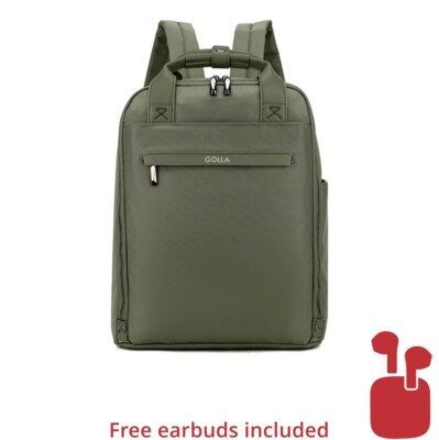 Golla Rucksack Orion 15,6-16,0 Zoll, 13 l, Green / Grün Laptop-Rucksack + Buds
