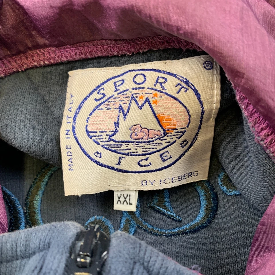 Vintage 90s Iceberg Sport Ice Sweatshirt XXL Embroidered Logo Rare Designer - Imagen 3 de 4