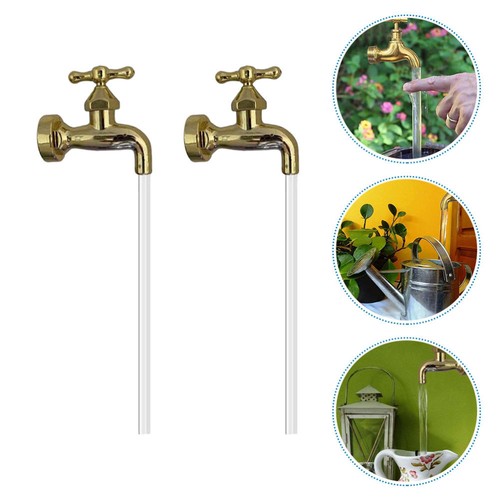 2 Sets Fountain Head Faucet for Yard Courtyard Art Decor