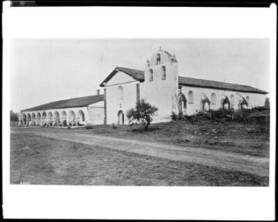 Exterior view of the Mission Santa Inez 1904 California Old Photo