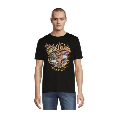 THESE COLORS DON’T RUN Men’s (M) Patriotic Short Sleeve Graphic T-Shirt • Black - Picture 2 of 5