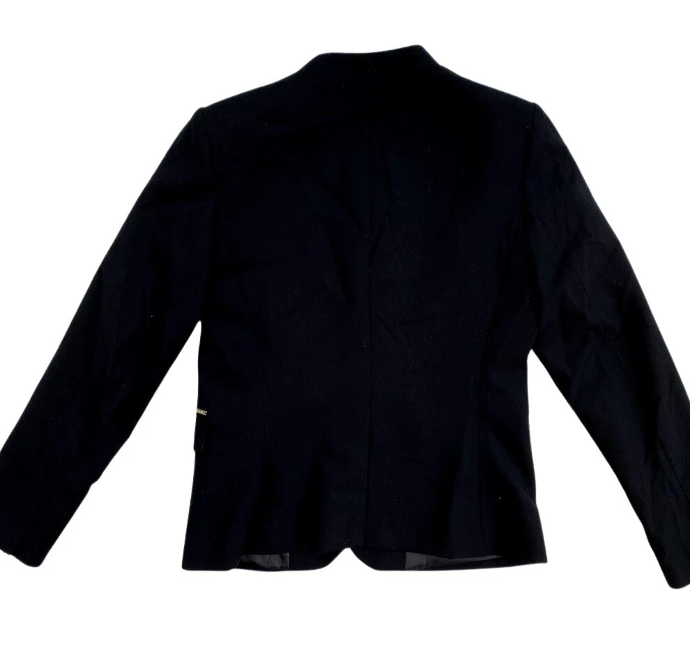 DKNY Veste Blazer Noir 6 Petite Simple Bouton sans Col Poches Doublé Nwt