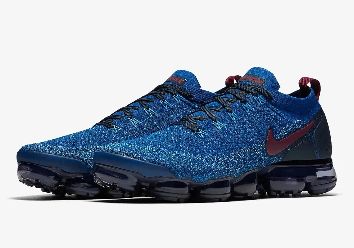Nike Air VaporMax Flyknit Shoes Mens Size 9 Blue Running Sneakers Workout Gym Nike Air VaporMax Flyknit 2 Work Blue Trainers (942843 401  main image 4
