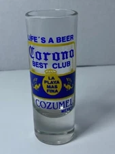 Corona Extra Life's a Beer - Shot Glass Cozumel Mexico Double Tall Shooter