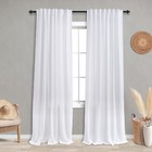 Linen curtain Full White Color Living Room two panels Bedroom Linen Curtain