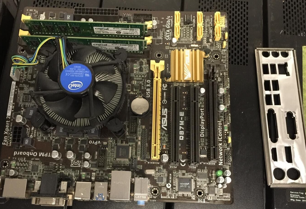 ASUS Motherboard Q87M-E with Intel Core i5-4570 and 4GB RAM