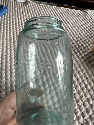 jar Rare Antique VTG Ball Perfect Mason Jar Blue Zinc Lid #0 Eye