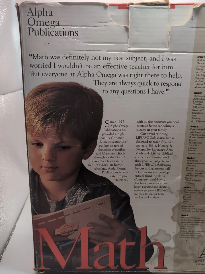 Math Home School Curriculum Kit Alpha And Omega Publications Christian Education - Image 3 of 4