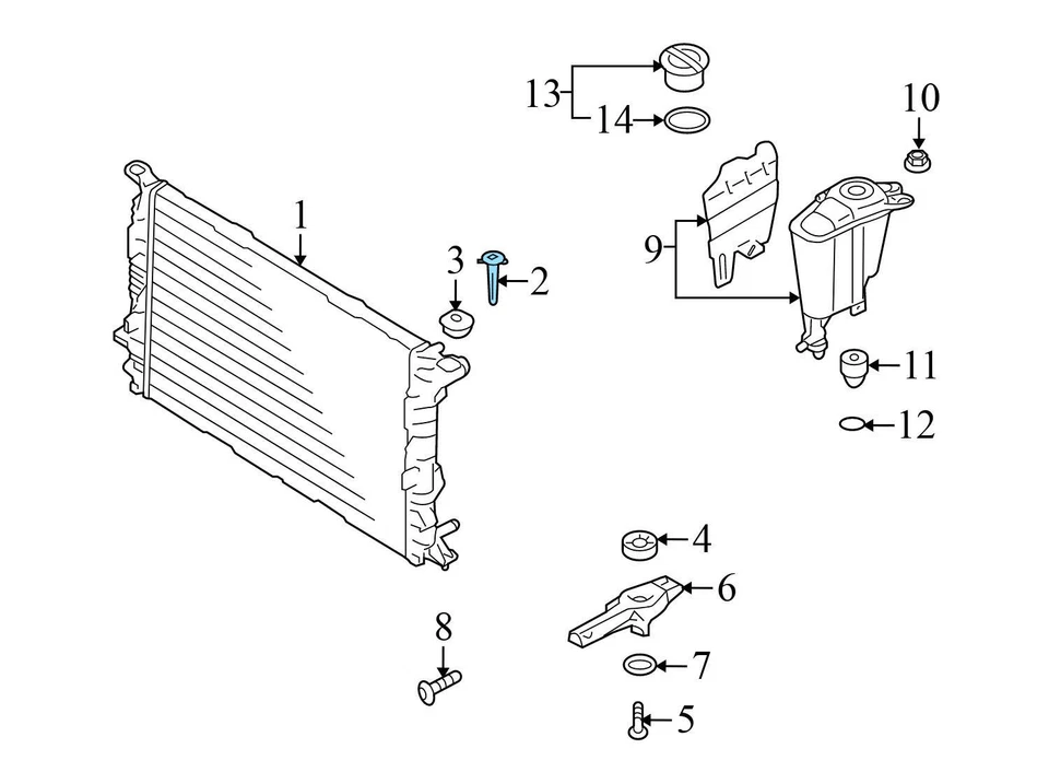 AUDI A4 QUATTRO 2009-2016 - Perno de montaje de radiador/pin WHT001506A Foto 3 de 4