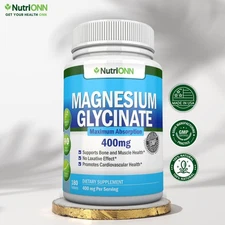 Magnesium Glycinate - 1600mg – Sleep, Muscle & Nerve Support – 180 Vegan Caps