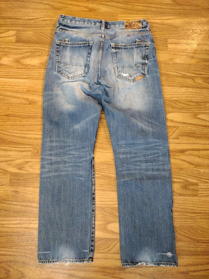 PRPS Barracuda Men’s 32 Blue Distressed Straight Button‑Fly Jeans – Pre‑Owned - Image 3 of 4