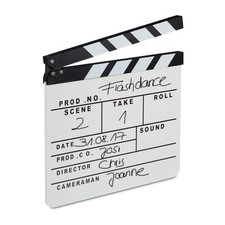 Filmklappe weiß Regieklappe zum Beschriften Clapperboard Deko 1,5 cm 0,4 kg