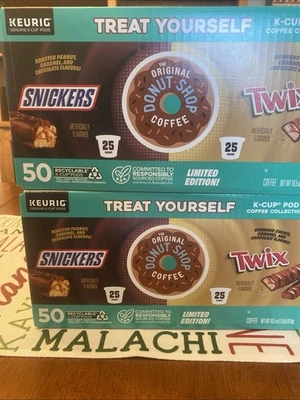 DONUT SHOP K-CUPS Twix & Snickers LIMITED EDITION. 50 Count. Expires 9/27￼