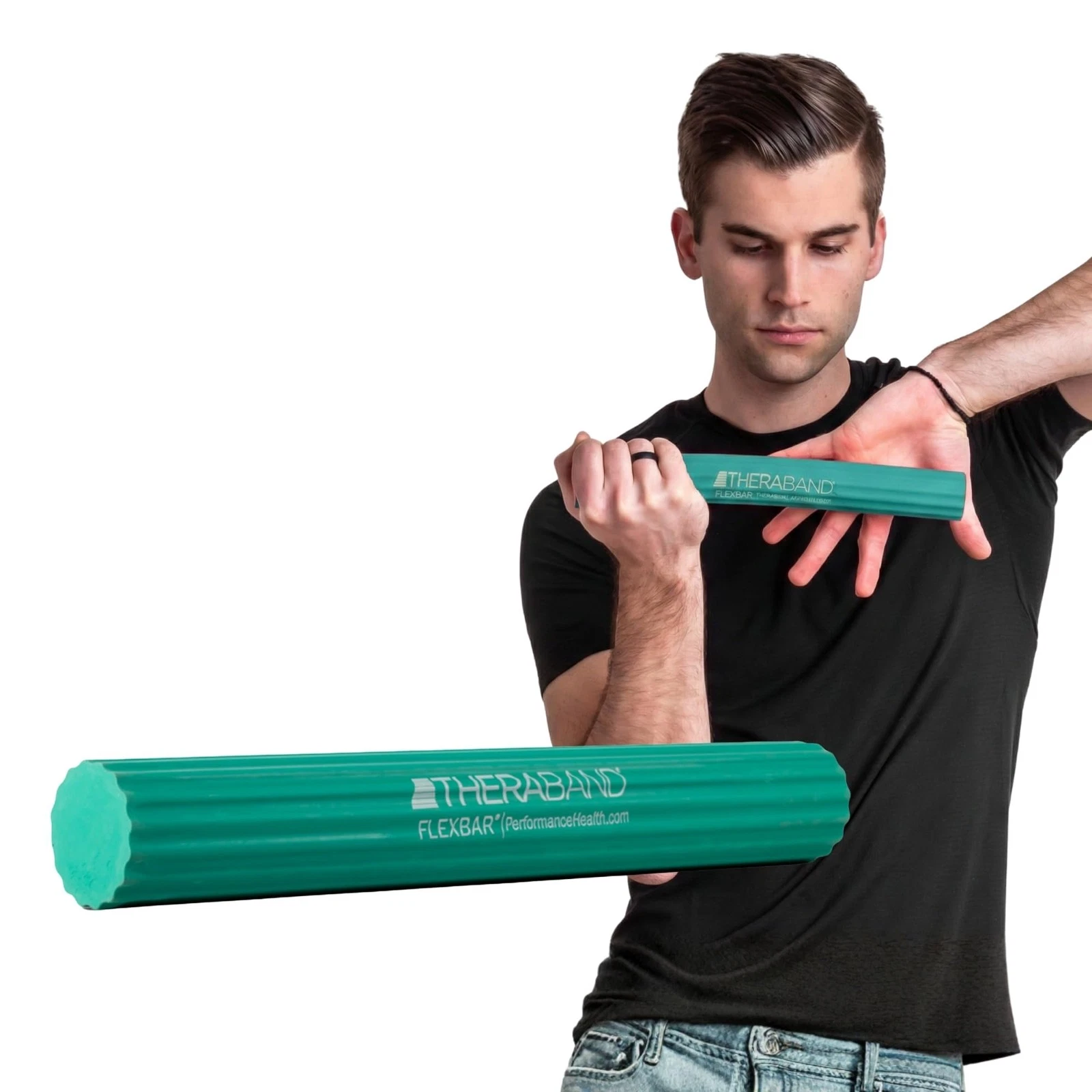 THERABAND FlexBar Resistance Bar, Medium, Green Flex - Medium