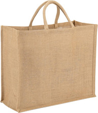 Borsa Shopper Multiuso in Tela Di Iuta, 25 L, 45 X 19 X 33 Cm, Colore Naturale