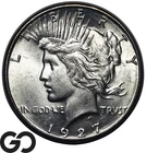 1927-S Peace Dollar *Key Date, Rare This Nice* Low Mintage Gem BU++, Lustrous!