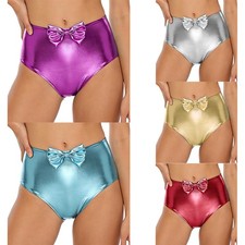 Women Shorts Shiny Hot Pants Dance Dancewear Nightclub Front Bottoms Metallic