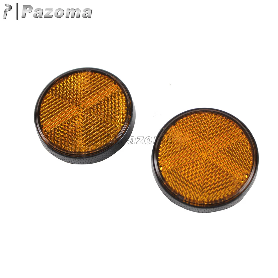 2X Reflectores Ámbar Redondos Marcador Lateral para Motocicletas ATV Bicicletas y Motocicletas de Suciedad Foto 4 de 4