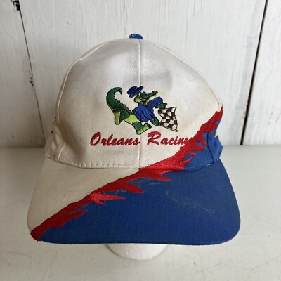 VINTAGE ORLEANS RACING 16 62 Ball Cap Belt Strap Flame Shark  display picture 1