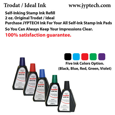 2 oz Trodat/Ideal Rubber Stamp Refill Ink For Stamps or Stamp Pads