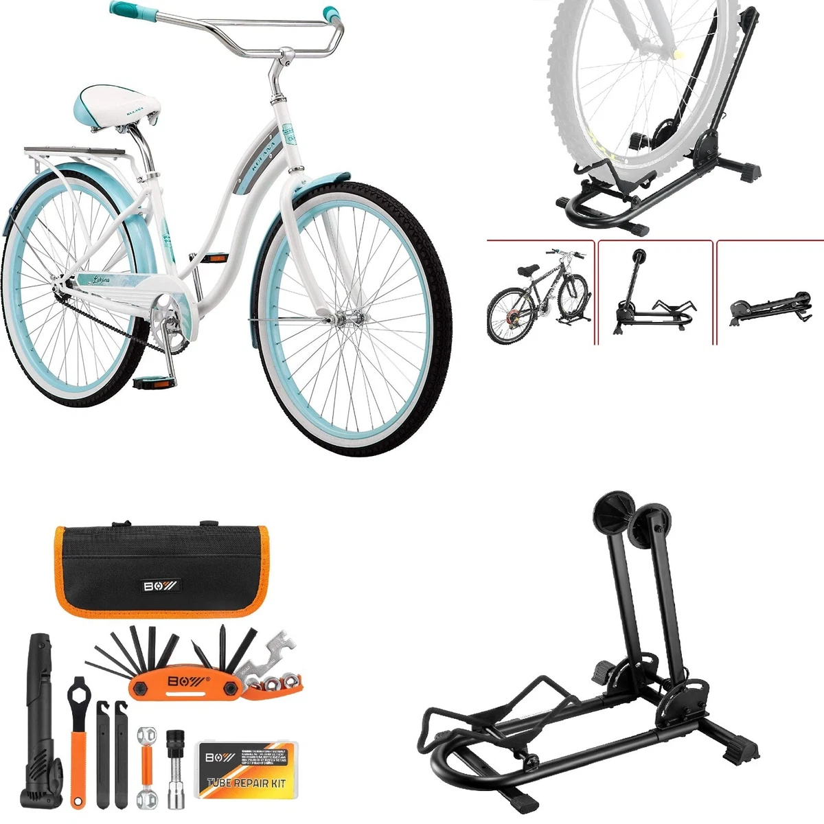 Beach Cruiser Bike 26 Inch Single Speeds Stand Bike Rack and All