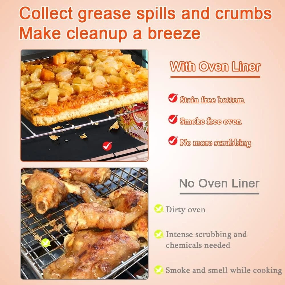 Air Fryer Oven Liners, 11X12 Inches, Set of 4, Reusable Toaster Oven Liners