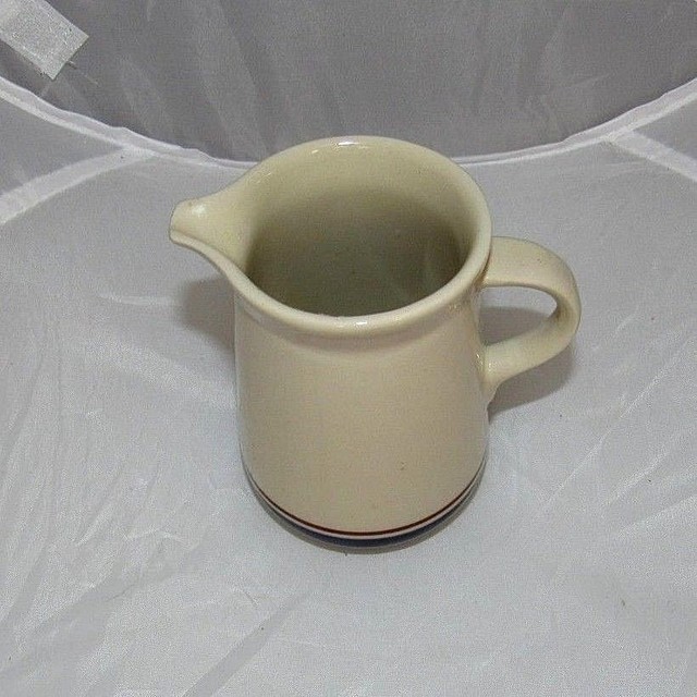 BRICK OVEN STONEWARE TUNG GUAN BLUE & BROWN STRIPE CERAMIC CREAMER eBay