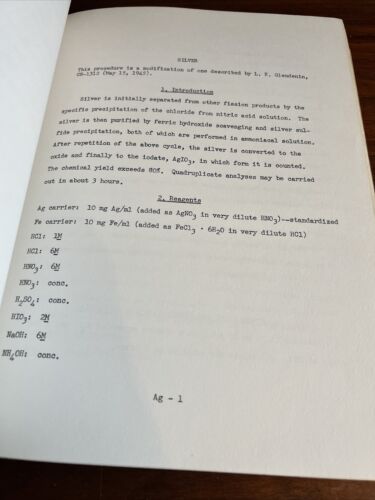 1958 Los Alamos Labor gesammelt radiochemische Verfahren atomar - Kleinberg - Bild 9 von 14